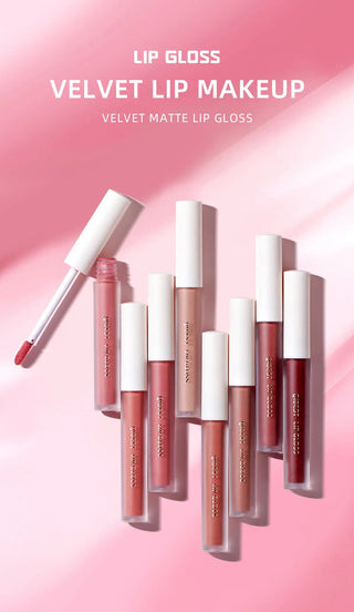 QIBEST Waterproof Liquid Lipstick Lips Makeup Lip Gloss Long Lasting 8 Colors Nude Cosmetic Makeup Matte Lipgloss Lip Tint Matte ALODIA STORE