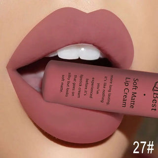 QIBEST Liquid Lipstick Waterproof Lip Gloss 34 Colors Matte Lipstick Long lasting Lipgloss Cosmetics Lips Makeup Nude Maquiagem - Alodia Store