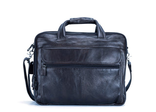 Large Men Leather Handbgs Male Genuine Leather Business Travel Brifcases Bag Men's 15.6 Inch Laptop Shoulder Bag Business A4 Bag ALODIA STORE