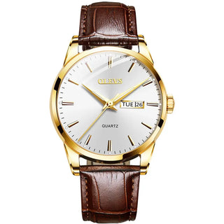 OLEVS Top Brand  Men Classic Quartz Waterproof Watch Leather Strap Business Popular Casual Men Watch ALODIA STORE