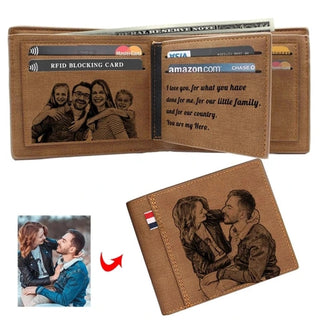 Picture Engraving Wallet PU Leather Wallet ALODIA STORE