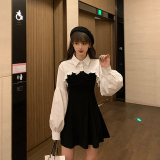 Elegant Party Dress Women Long Sleeve Sweet Empire High Street Mini Dress Gothic Y2k Dress ALODIA STORE