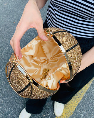 Luxury Basketball Diamond Party Evening Bag Purses and Handbag for Women Ball Shape Shoulder Bag Clutch Designer Crossbody Bag ALODIA STORE