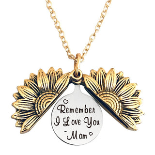 New Stainless Steel Necklaces For Women Open Locket Necklace Engraved You Are My Sunshine Sunflower Pendant Necklace Gift ALODIA STORE