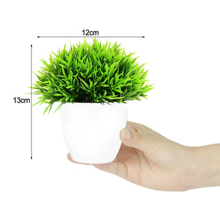Artificial Plants Potted Green Bonsai Small Tree Grass Plants Pot Ornament Fake Flowers for Home Garden Decoration Wedding Party ALODIA STORE