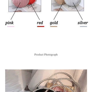 Luxury Colored Diamond Half Moon Women Purses and Handbags Evening Bag Serpentine Designer Party Clutch Bag Chic Wedding Bag ALODIA STORE