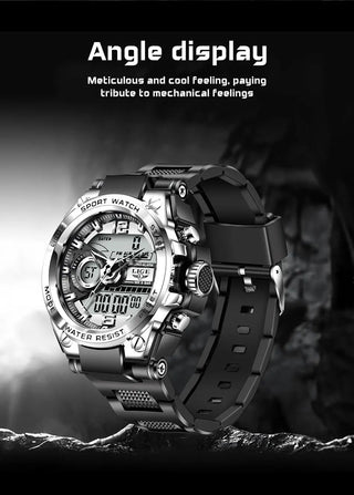 Relogio Masculino 2022 LIGE Sport Men Quartz Digital Watch Creative Diving Watches Men Waterproof Alarm Watch Dual Display Clock ALODIA STORE