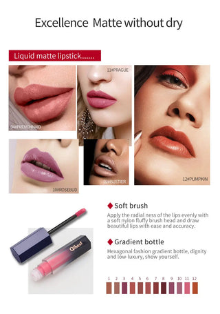 QIBEST Matte Lip Gloss Lips Makeup Moisturizer Lipstick Long Lasting Liquid Lipstick Lip Tint Cosmetics Lipgloss Lightweight ALODIA STORE