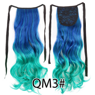 Synthetic Ponytails 20Inch Long Straight  Pony Tail Hair Extensions Drawstring Ponytail Clip In Fake Hair Tail Ombre ALODIA STORE