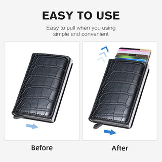 Men Smart Wallet Rfid Safe Anti-theft Holder Women Small Purse Bank ID Cardholder Metal ALODIA STORE