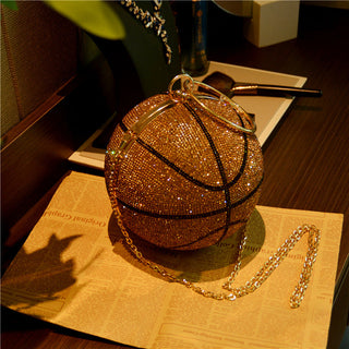Luxury Basketball Diamond Party Evening Bag Purses and Handbag for Women Ball Shape Shoulder Bag Clutch Designer Crossbody Bag ALODIA STORE