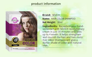 Sevich 10 pcs/lot Instant Black Hair Shampoo Make Grey and White Hair Darkening Shinny in 5 minutes ALODIA STORE