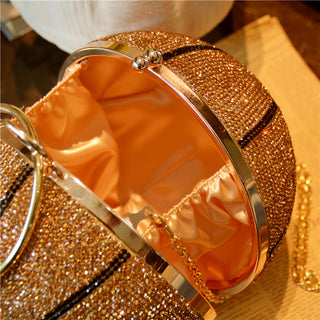 Luxury Basketball Diamond Party Evening Bag Purses and Handbag for Women Ball Shape Shoulder Bag Clutch Designer Crossbody Bag ALODIA STORE