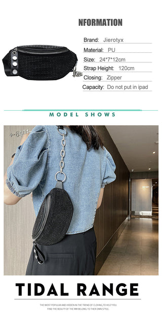 JIEROTYX Fashion Rhinestones Women waist bag ALODIA STORE
