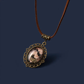 Vintange White Rose Flowers time gem Pendant Necklace Leather Rope Chain Necklace Women Fashion Jewelry SX-25 ALODIA STORE