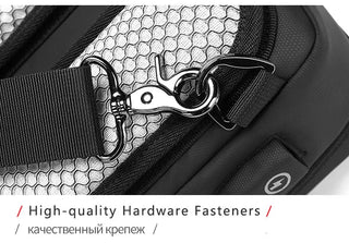 EURCOOL Crossbody Bag Men USB Charging Chest Pack Travel Water Repellent Hand Casual Shoulder Bag Male Purses сумки на плечо ALODIA STORE