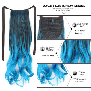 Synthetic Ponytails 20Inch Long Straight  Pony Tail Hair Extensions Drawstring Ponytail Clip In Fake Hair Tail Ombre ALODIA STORE