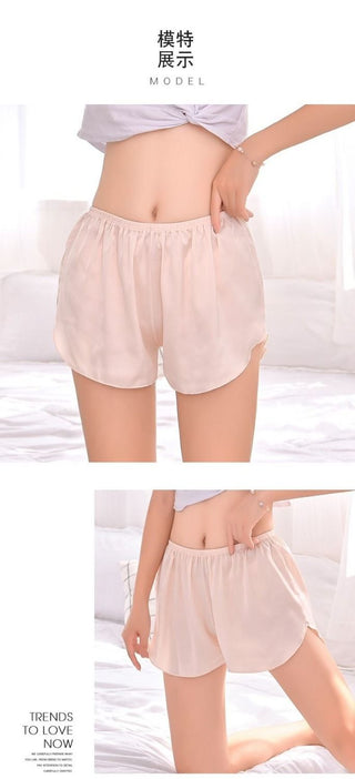 Fashion Ice Silk Safety Pants Women Summer Sexy Cool Comfort Sleep Bottoms Simple Home Shorts Ladies Pajama Shorts Underwear ALODIA STORE
