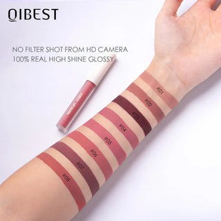 QIBEST Waterproof Liquid Lipstick Lips Makeup Lip Gloss Long Lasting 8 Colors Nude Cosmetic Makeup Matte Lipgloss Lip Tint Matte ALODIA STORE