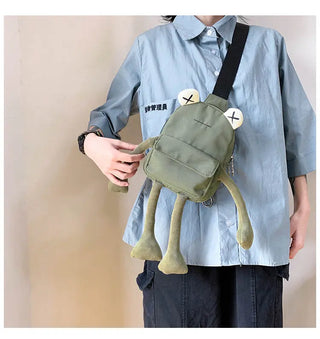 Personality Girl Small Bag Cartoon Cute Frog Bag Casual Messenger Bag Chest Bag Unisex Shoulder Crossbody Bag Nylon Women Bag ALODIA STORE