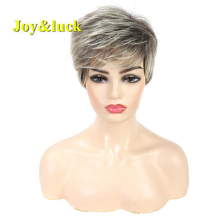 Short Ombre Blonde Wig Synthetic Bob Straight Hair With Bangs Women Natural Daily Wear Wig ALODIA STORE