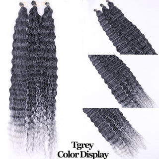 Full Star Crochet Hair Pink Ombre Blonde Ocean Wave 32 Inch Synthetic Hair 100g Soft Braiding Hair Extensions Deep Wave Twist ALODIA STORE