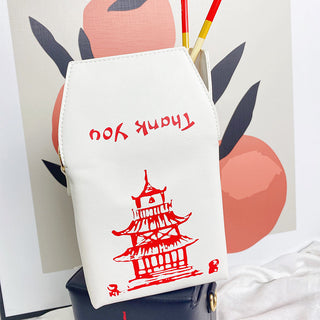 ENJOININ Chinese Takeout Box Purse Pu Leather Women ALODIA STORE