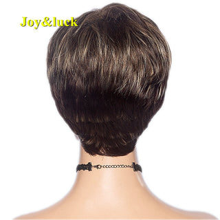 Short Ombre Blonde Wig Synthetic Bob Straight Hair With Bangs Women Natural Daily Wear Wig ALODIA STORE