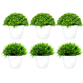Artificial Plants Potted Green Bonsai Small Tree Grass Plants Pot Ornament Fake Flowers for Home Garden Decoration Wedding Party ALODIA STORE
