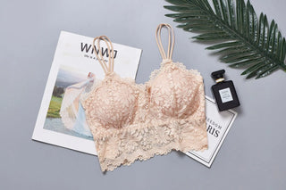 SVOKOR Women Wireless Lace Bra Push Up Tube Top Plus Size Sport Bralette Underwear Non-adjusted Straps Lingerie Full Cup ALODIA STORE