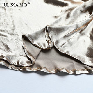 JULISSA MO Sexy Spaghetti Strap Backless Summer Dress Women Satin Lace Up Trumpet Long Dress Elegant Bodycon Party Dresses 2023 ALODIA STORE
