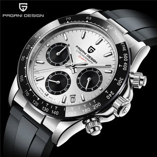 PAGANI DESIGN Top Brand New Men Quartz Wristwatch Luxury Sapphire Glass Sports Watch Rubber Strap Chronograph Watch Men Relogio ALODIA STORE