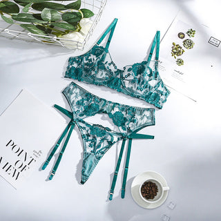 Ellolace Sexy Lingerie Exotic Costumes Lace Transparent Underwear Women Sensual Lingerie Woman Porn Erotic Lingerie 3 Pieces ALODIA STORE
