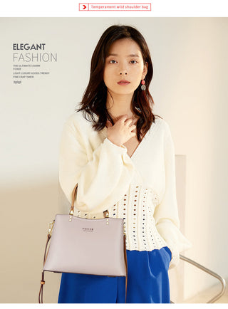 FOXER Elegant Bag Leather Lady Handbag Simple Tote bag ALODIA STORE