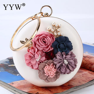 Pink Round Flower Clutch Bag ALODIA STORE