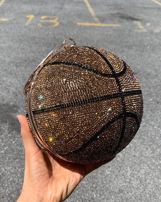 Luxury Basketball Diamond Party Evening Bag Purses and Handbag for Women Ball Shape Shoulder Bag Clutch Designer Crossbody Bag ALODIA STORE