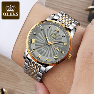 OLEVS Top Brand Automatic Mechanical Men Watch Threaded Dial Waterproof Stainless Steel Strap Classic Men's Watches Luxury ALODIA STORE