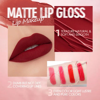 QIBEST Liquid Lipstick Waterproof Lip Gloss 34 Colors Matte Lipstick Long lasting Lipgloss Cosmetics Lips Makeup Nude Maquiagem - Alodia Store