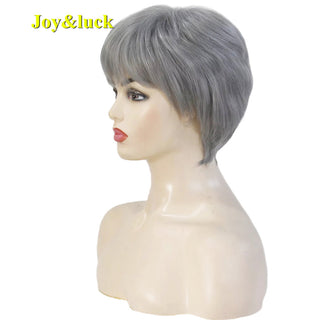 Short Ombre Blonde Wig Synthetic Bob Straight Hair With Bangs Women Natural Daily Wear Wig ALODIA STORE