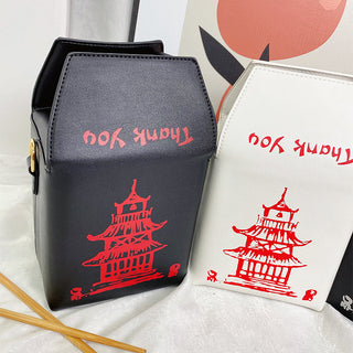 ENJOININ Chinese Takeout Box Purse Pu Leather Women ALODIA STORE