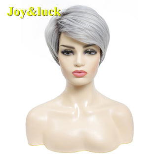 Short Ombre Blonde Wig Synthetic Bob Straight Hair With Bangs Women Natural Daily Wear Wig ALODIA STORE