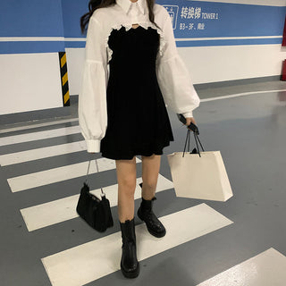 Elegant Party Dress Women Long Sleeve Sweet Empire High Street Mini Dress Gothic Y2k Dress ALODIA STORE