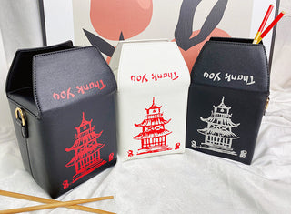 ENJOININ Chinese Takeout Box Purse Pu Leather Women ALODIA STORE