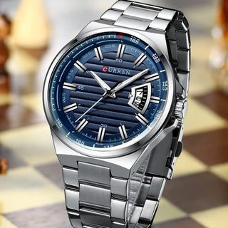 Top Brand CURREN Luxury Quartz Watches for Men Wrist Watch Classic Silver Stainless Steel Strap Men's Watch Waterproof 30M ALODIA STORE