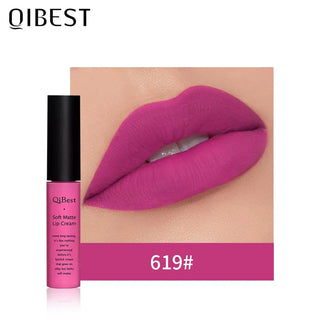 QIBEST Matte Lip Gloss Lip Makeup 34 Colors Velet Nude Waterproof Lipgloss Matte Lipstick Liquid Lipstick Long lasting Lip Tint ALODIA STORE