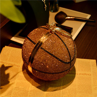 Luxury Basketball Diamond Party Evening Bag Purses and Handbag for Women Ball Shape Shoulder Bag Clutch Designer Crossbody Bag ALODIA STORE