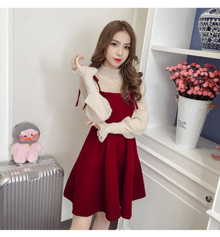 Spring New Elegant Two Piece Korean Dress ALODIA STORE