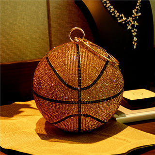 Luxury Basketball Diamond Party Evening Bag Purses and Handbag for Women Ball Shape Shoulder Bag Clutch Designer Crossbody Bag ALODIA STORE