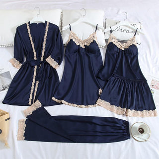 Sexy Lady Women Satin Short Kimono Robe Pajamas Bathrobe Print Floral Sleepwear Soft Wedding Bride Bridesmaid Homewear ALODIA STORE