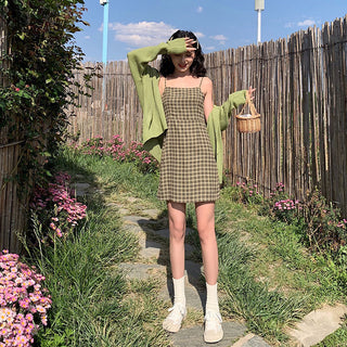 Spring dress Koreastyle versatile avocado fruit green dress ALODIA STORE